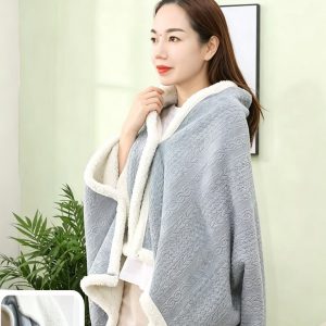 Cozy Cape-Style Throw Blanket – Warm Flannel Wrap