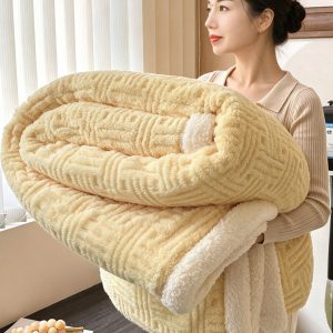 Thickened lamb fleece blanket