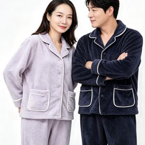 Couple's Fleece-Lined Thick Coral Fleece Home Wear