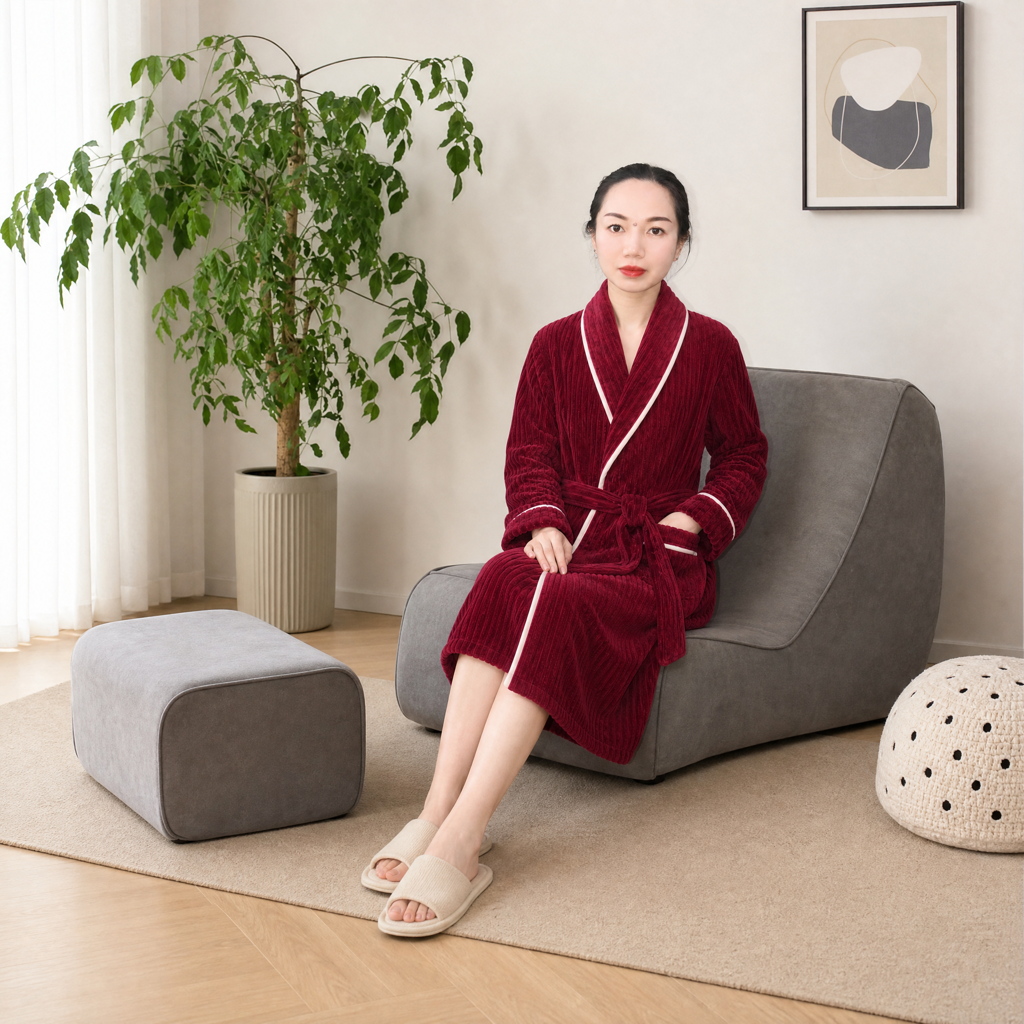 Fleece-feel loungewear bathrobe & set catalog
