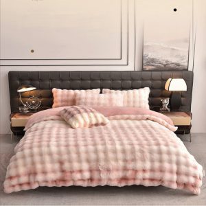Rabbit fleece and milk fleece four-piece set