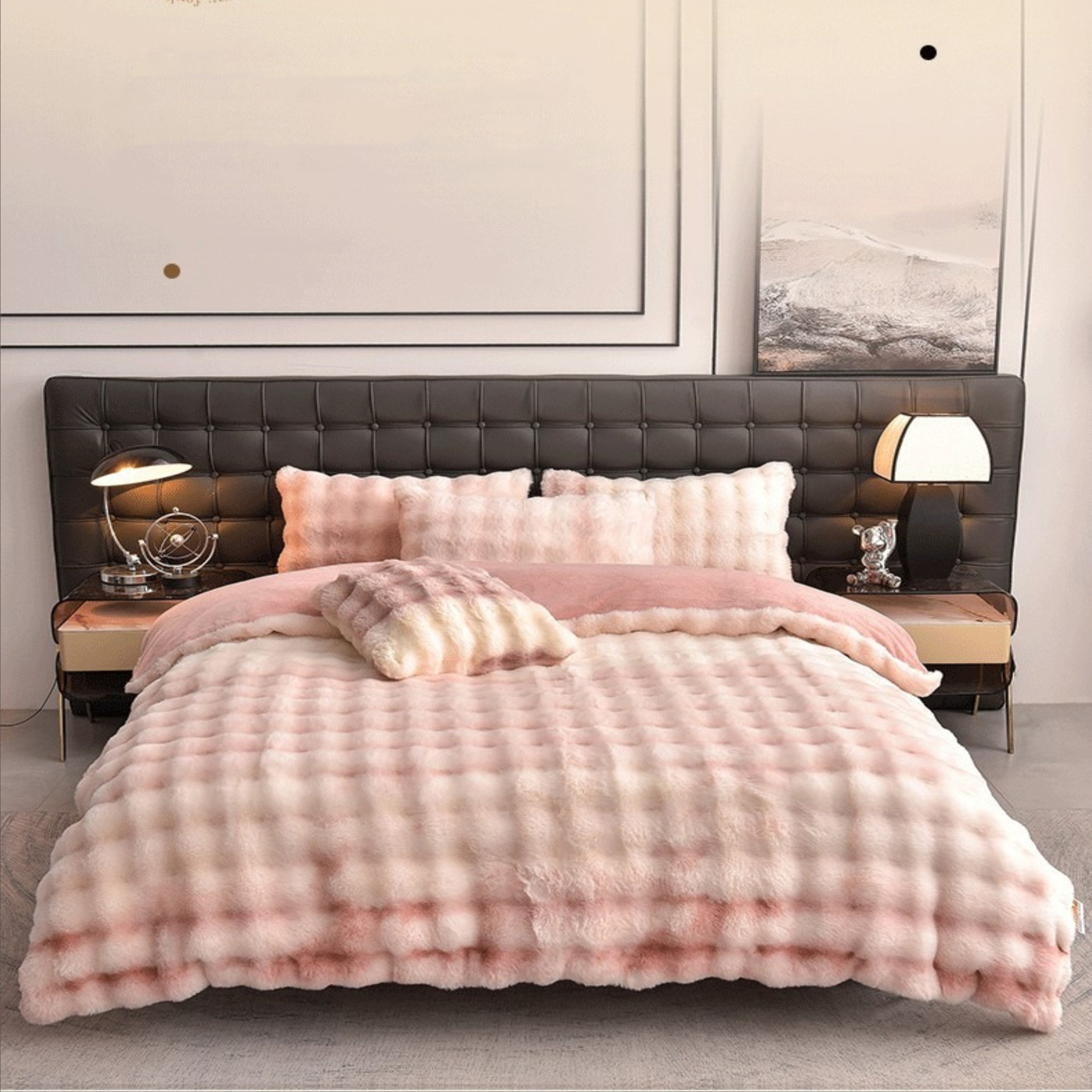 Rabbit fleece and milk fleece four-piece set