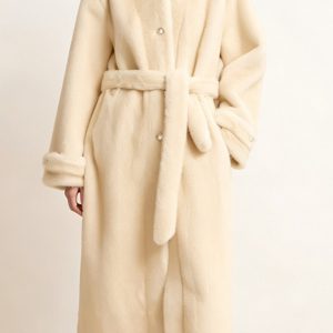 Long fur-lined stand-up collar fitted waist coat, new winter arrival.