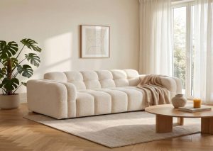 Lambswool fabric compressed sofa